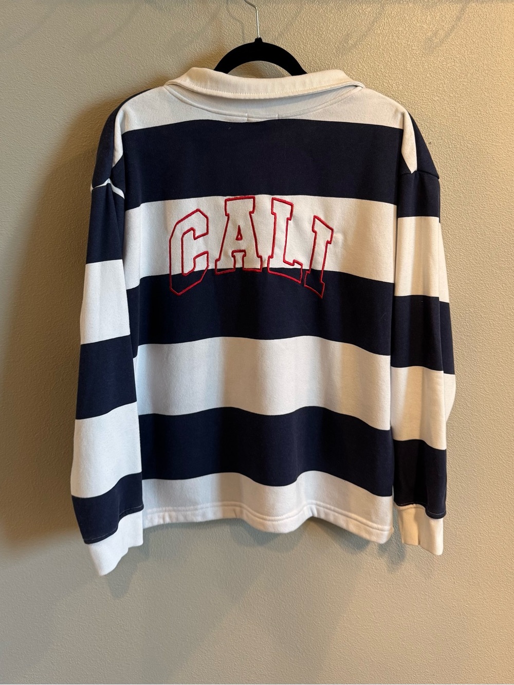 Better Together Navy & White Striped Rugby Pullover - Picture 2 of 4
